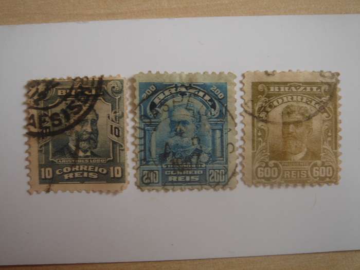 1906 Brazil - Portraits SG260,265,271 used, stamped