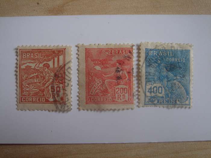 1920 Brazil - Industry etc. SG323,330a,395 used, stamped