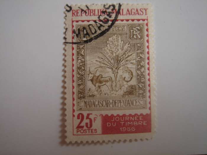 1966 Malagasy Republic - Stamp Day SG116 used, stamped