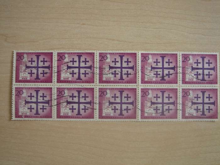 1961 West Berlin MiNr 216 Block of 10 x used, stamped