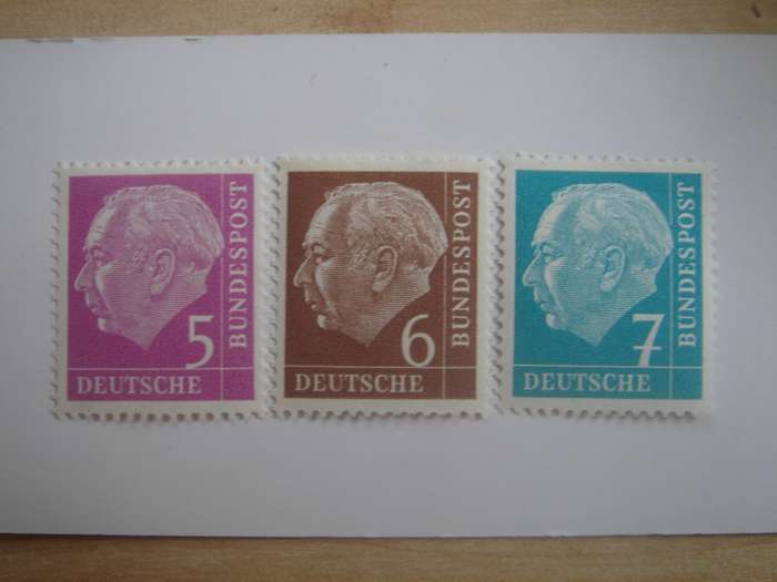 1954 BRD - Theodor Heuss (I) - MiNr 179-181 x MLH