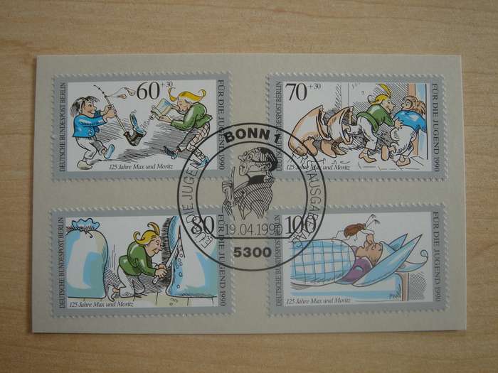 1990 West Berlin MiNr 868-871 FD stamped on card