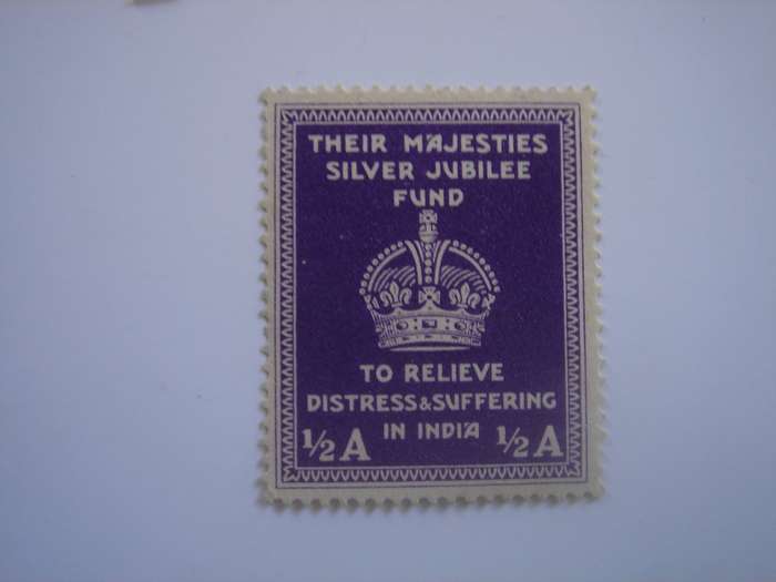 1935 India - Their Majesties Silver Jubilee Fund 1/2 A MNH