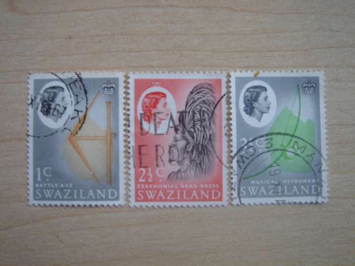 1962 Swaziland - QE II - SG91,93-94 used, stamped