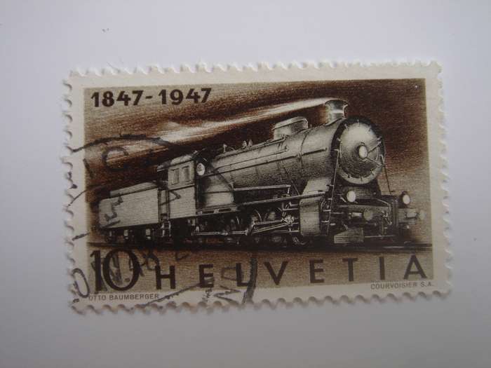 1947 Helvetia - Swiss Railways - SG478 used, stamped