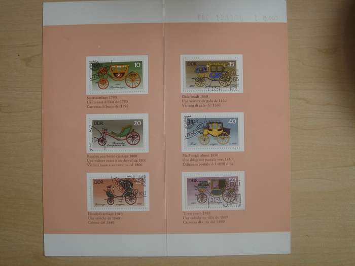 1976 DDR Historic Coaches MiNr 2147-2152 stamped in Gift Folder