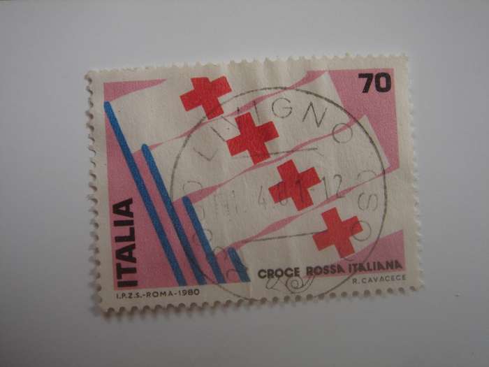 1980 Italia - Red Cross 70 L - used, stamped