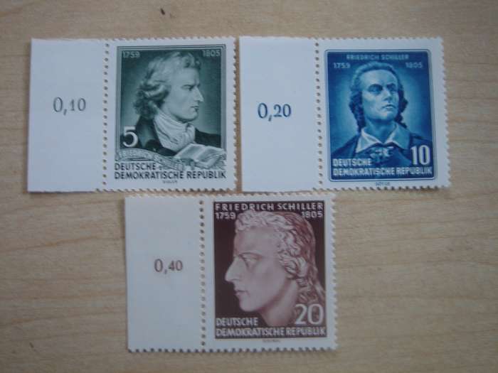1955 DDR MiNr 464-466 A Y I MNH with border
