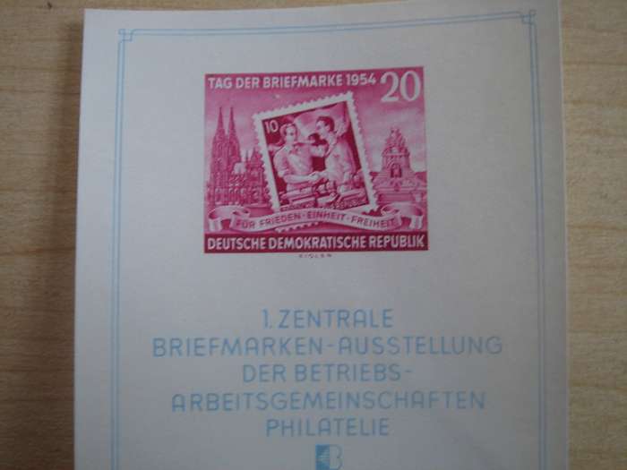 1954 DDR MiNr 445 B X II MNH in Block 10