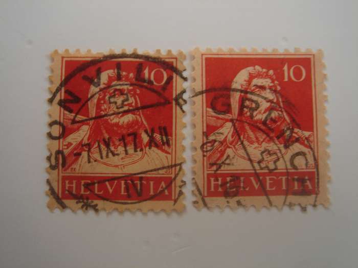 1910 Helvetia - Wilhelm Tell SG281 used, stamped (different color tones)