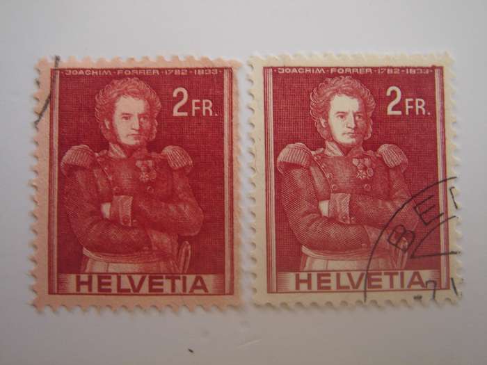 1941 Helvetia - Historical Figures - SG413,413a used, stamped