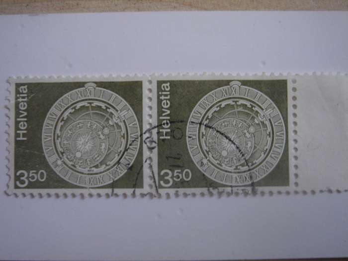 1980 Helvetia - SG866 b horizontal pair used, stamped