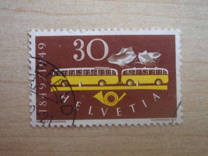 1949 Helvetia - Post Centenary SG502 used, stamped