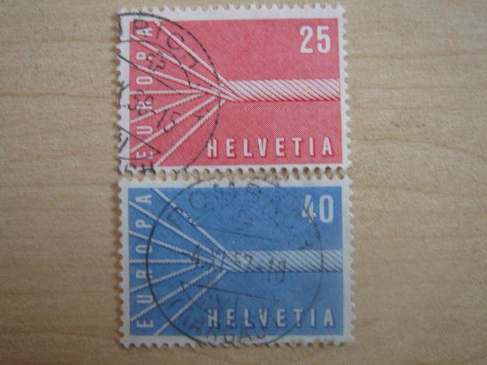 1957 Helvetia - EUROPA SG585-586 used, stamped