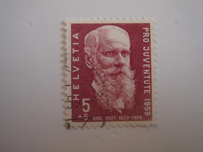 1959 Helvetia - Karl Hilti SG J177 used, stamped
