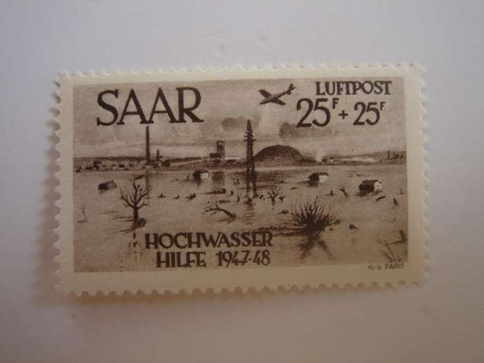 1948 Saarland Flugpostmarke MiNr 259 MNH