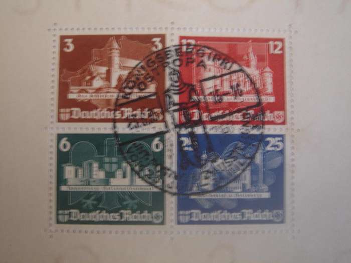 1935 Deutsches Reich - MiNr 576-579 in Block 3 used, FD stamped in Koenigsberg