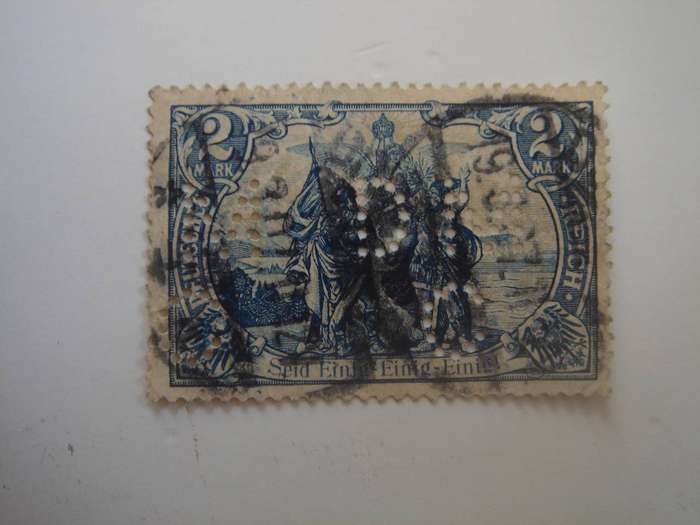 1906 Deutsches Reich MiNr 95 A I used, stamped with perfins 'M C DM C'