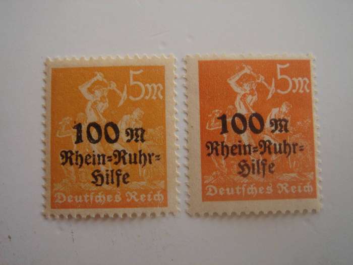 1923 Deutsches Reich - MiNr 258 MNH (different color tones)