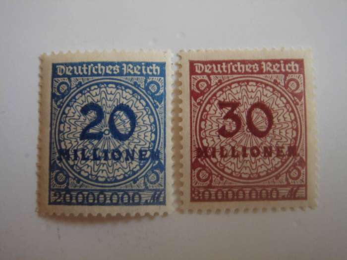 1923 Deutsches Reich MiNr 319-320 A W MNH