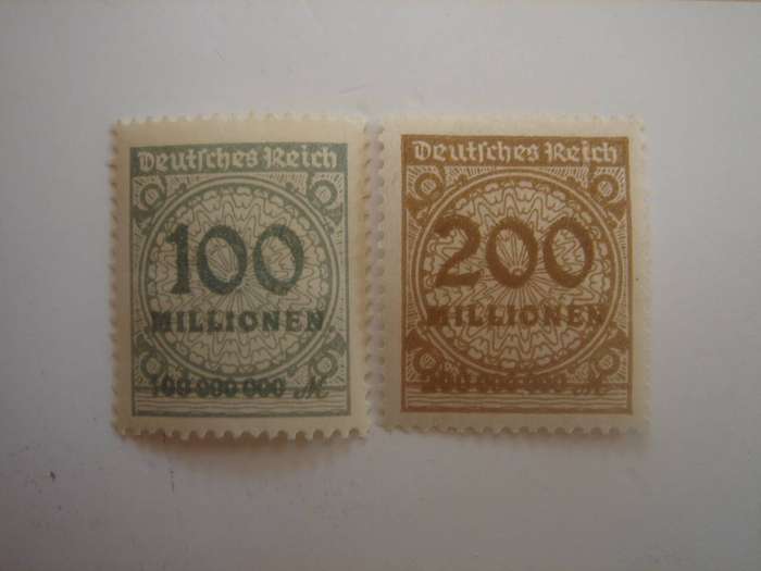 1923 Deutsches Reich MiNr 322-323 A W MNH