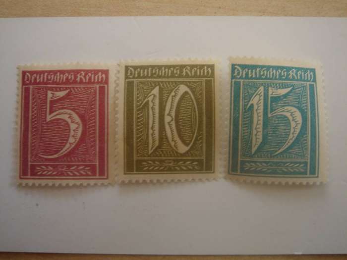 1921 Deutsches Reich MiNr 158-160 MNH