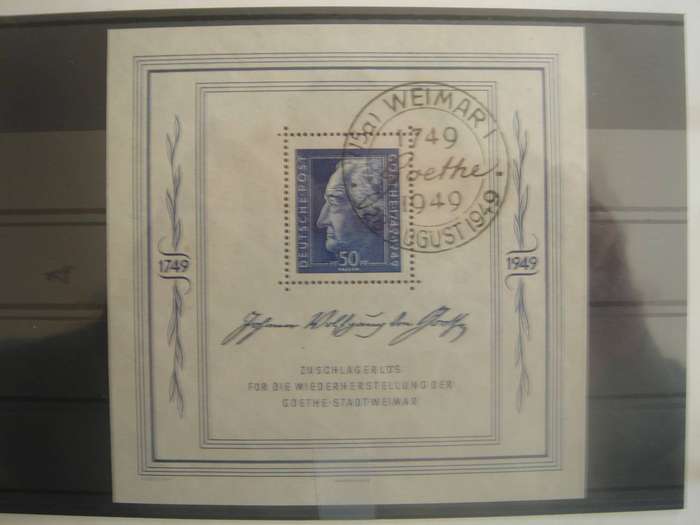 1949 SBZ - Soviet Occupation Goethe Block 6 MiNr 239 with special cancellation stamp