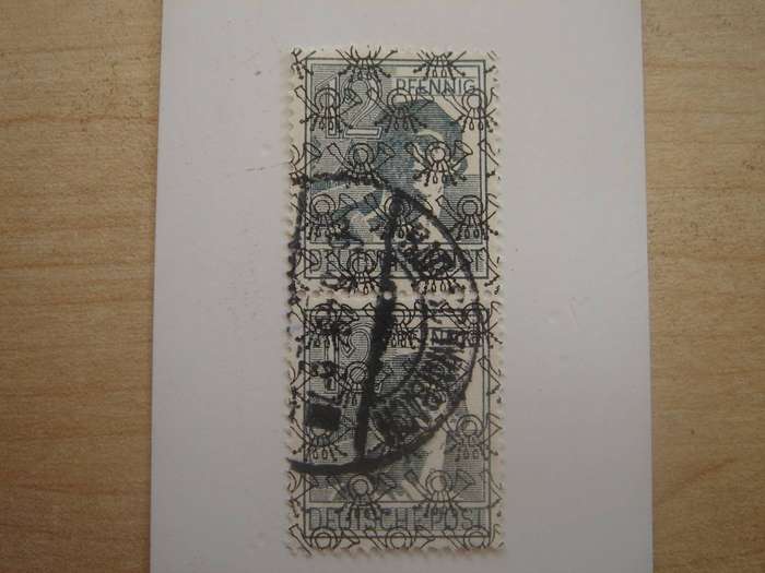 1948 Bi-Zone - Allied Occupation - MiNr 40 II d vertical pair used, stamped
