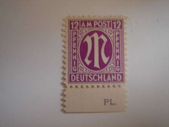 1945 Bi-Zone - Allied Occupation - MiNr 7 x MNH with border