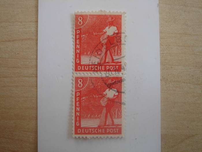 1947 ABZ - Allied Occupation - MiNr 945 a vertical pair used, stamped