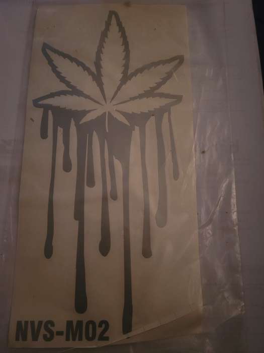 Weed Dripping Matte Silver Vinyl Sticker (A5 Size)