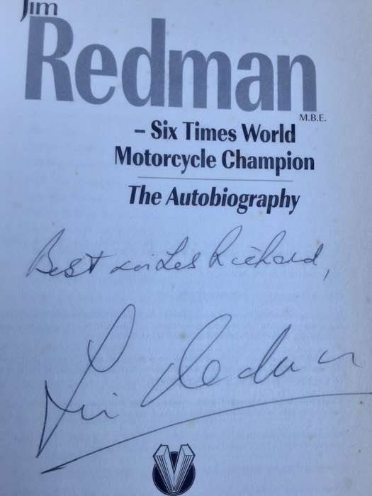Jim Redman, Six Times World Motorcycle Champion, The Autobiography **Signed Copy **