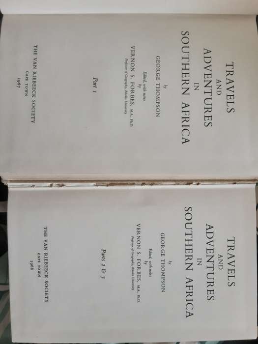 Travels and Adventures in South Africa by George Thompson 2 Vol set edited by Vernon Forbes