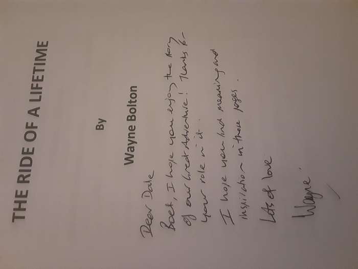 The Ride of a Lifetime by Wayne Bolton ***Signed Copy***