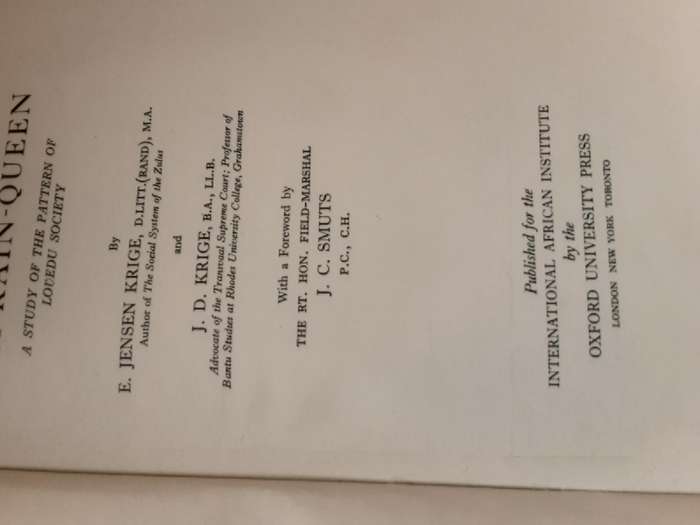 The Realm of the Rain Queen by E Jensen Krige  ****Signed Copy ***