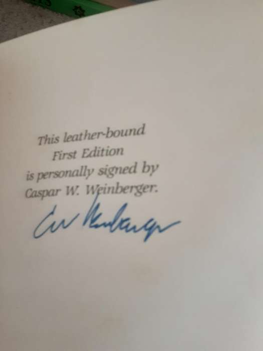 Fighting For Peace Seven Critical Years in the Pentagon by Casper W Weinberger **Signed edition **