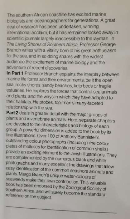 The Living shores of Southern Africa by Margo & George Branch