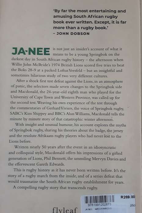 Ja Nee, The Story Beyond The Game by Springbok #8 Dugald MacDonald