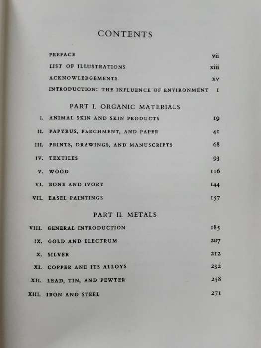 The Conservation of Antiquities and Works of Art by H J Plenderleith