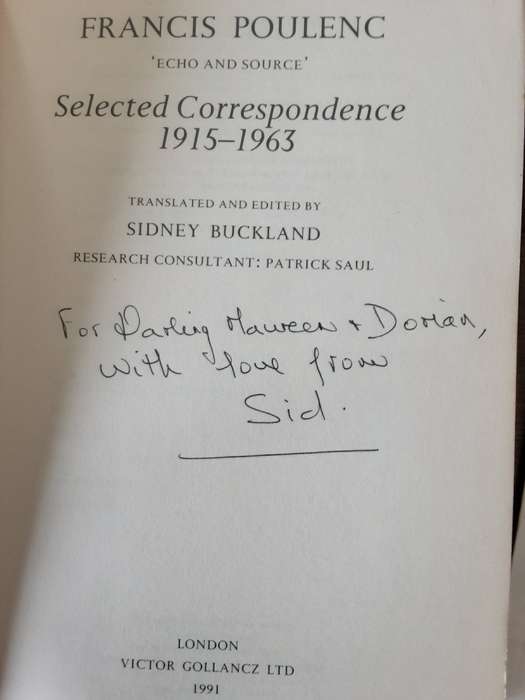 Francis Poulenc, Echo & Source  edited by Sidney Buckland  **Signed Copy **