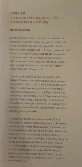 Cook 1.0 a fresh approach to the Vegetarian Kitchen by Heidi Swanson