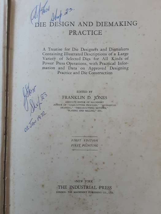 Die Design and Diemaking Practice edited by Franklin D Jones
