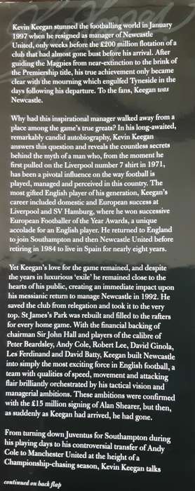 Kevin Keegan My Autobiography