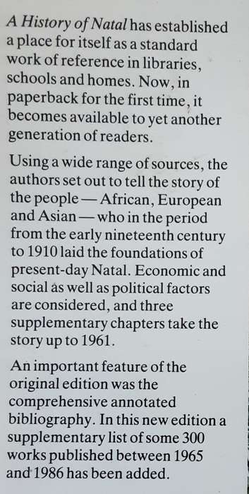 A History of Natal by E G Brooke's and C de B Webb
