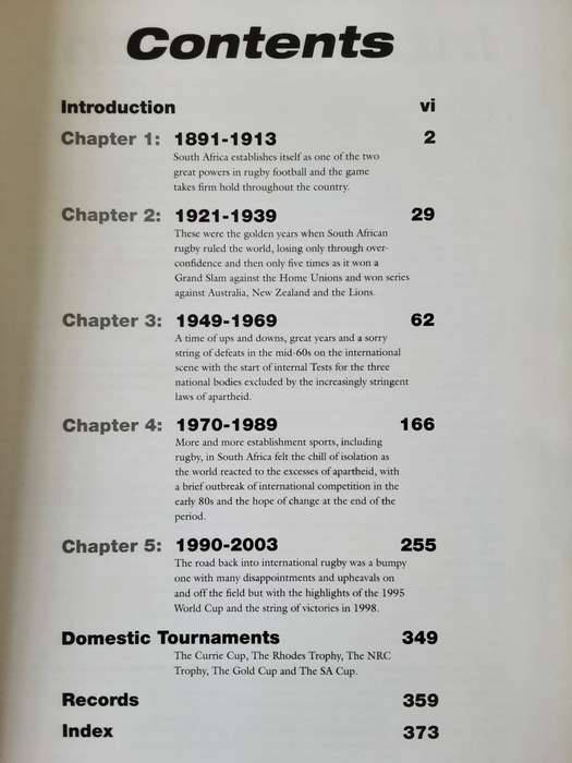 112 Years of Springbok Rugby 1891 to 2003 Tests and Heroes by SARFU