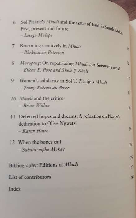 Sol Plaatje's Mhudi, History, Criticism, Celebration edited by Sabata-mpho Mokoe and Brian Willian
