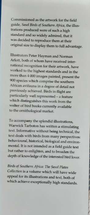 Birds of Southern Africa The Sasol Plates Collection by Peter Hayman & Norman Arlott