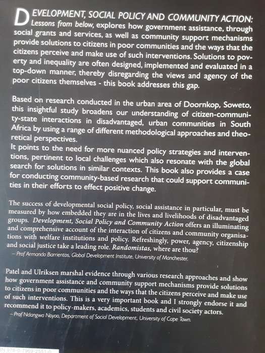 Development,  Social Policy and Community Action edited by Leila Patel & Marianne S Ulriksen