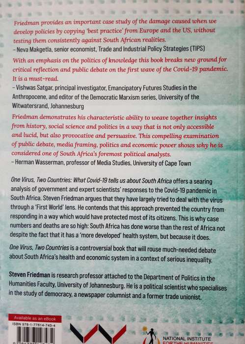 One Virus Two Countries, What Covid 19 Tells Us About South Africa by Steven Friedman
