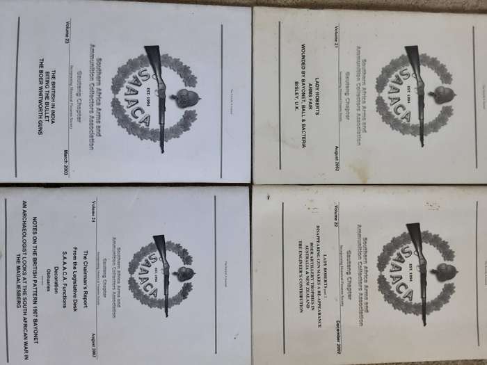 Southern Africa Arms and Ammunition Collectors Association Gauteng Capter Journals Vol 9 to Vol 24